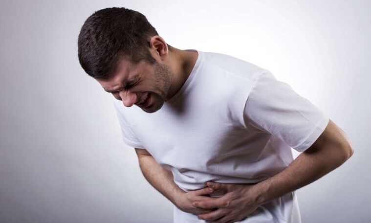 abdominal pain due to parasites in the body