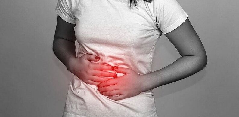 Abdominal pain is a symptom of the presence of parasites in the body