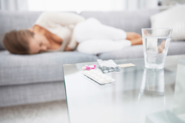 Abdominal pain due to the presence of parasites in the body